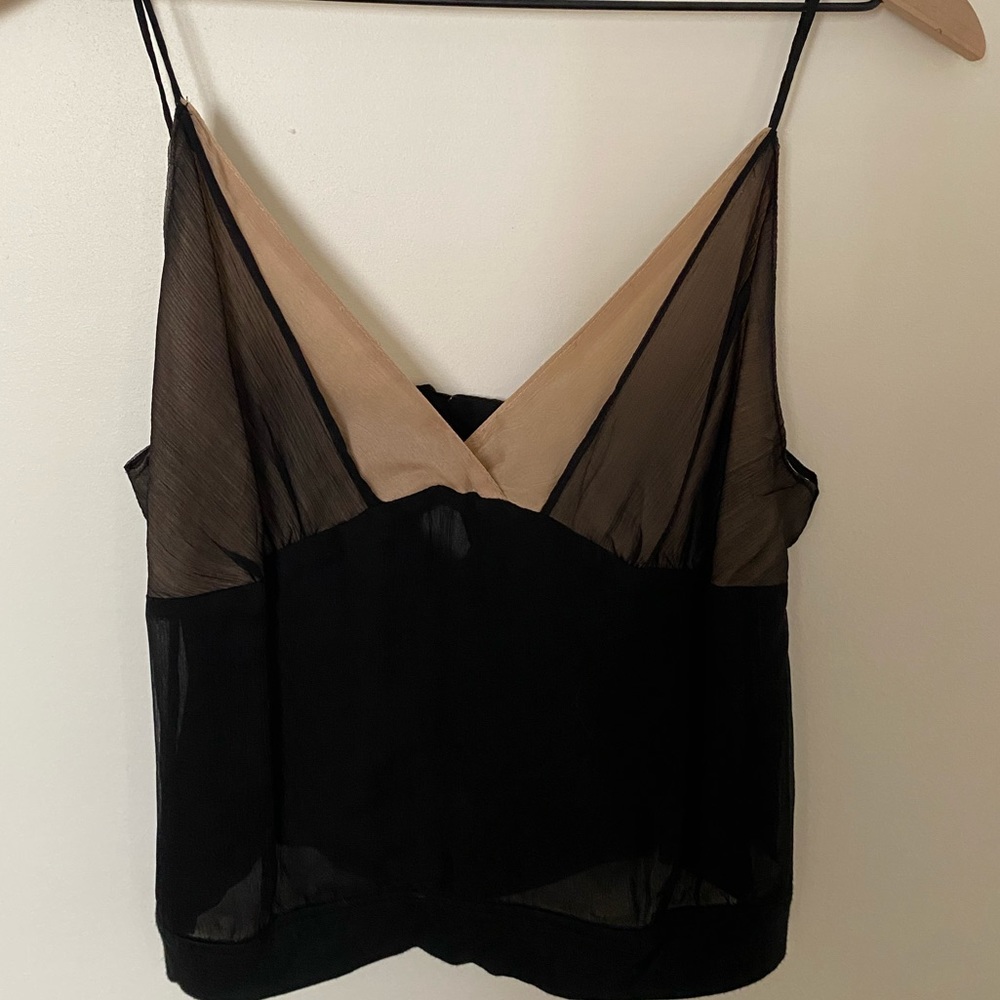 Ruth from Anthropologie black/tan silk camisole